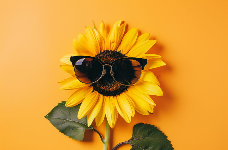 Sunflower with sunglasses